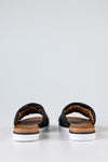 Leather quilted slide sandals