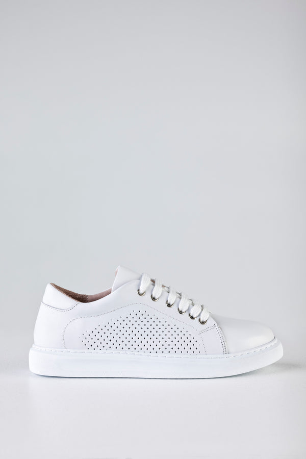 Leather hole punched sneakers