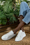 Leather hole punched sneakers