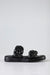 Leather braided padded slide sandals