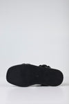 Leather braided padded slide sandals
