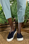 Leather suede slip-on shoes