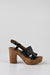 Leather platform heeled sandals