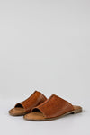 Leather slide flat sandals