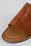 Leather slide flat sandals