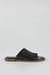 Leather slide flat sandals