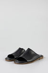 Leather slide flat sandals