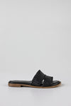 Leather slide flat sandals