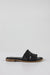 Leather slide flat sandals
