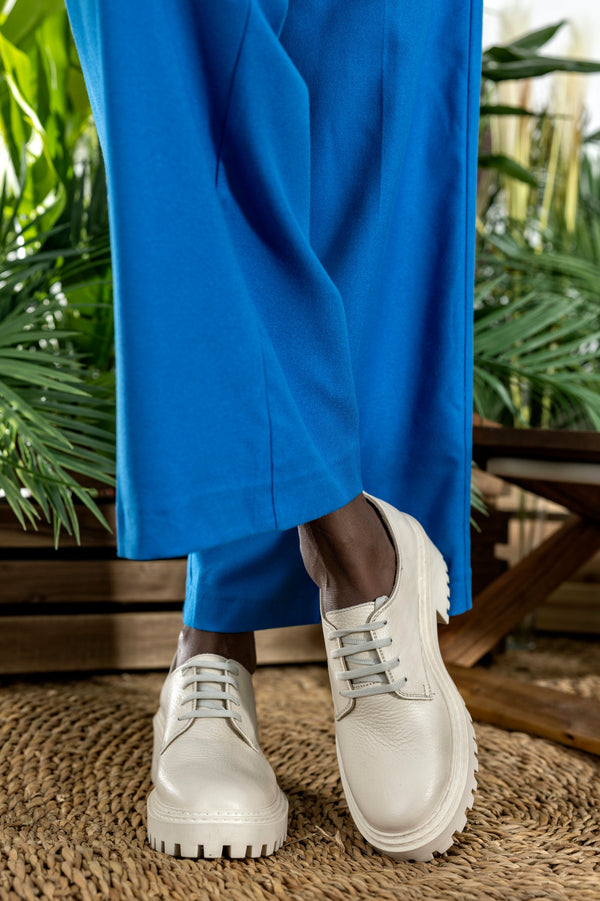 Leather chunky-sole derby shoes