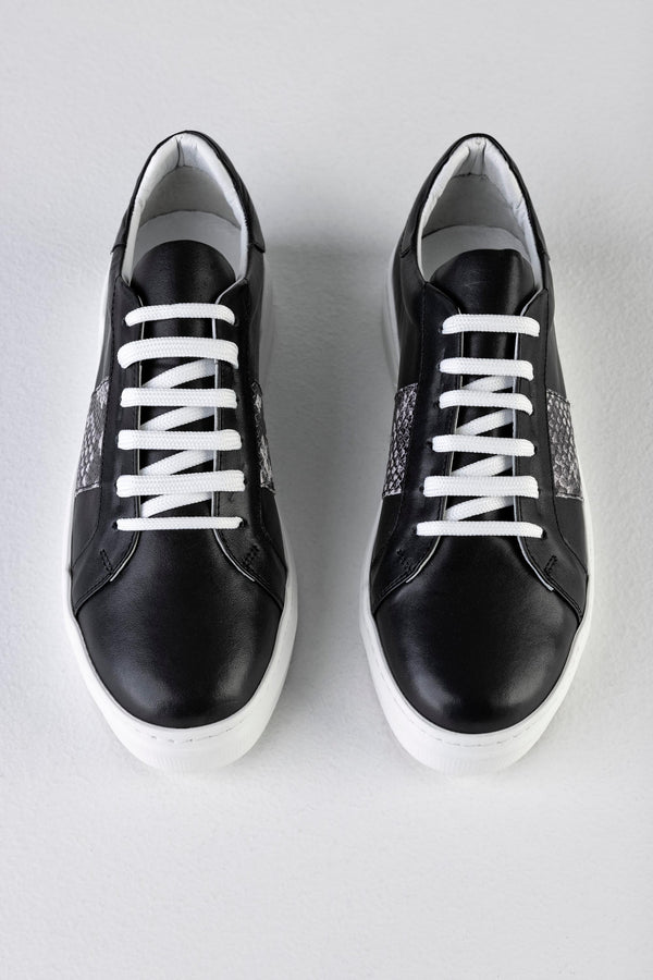 Leather lace-up sneakers