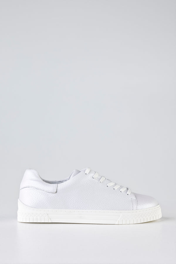 Leather lace-up sneakers
