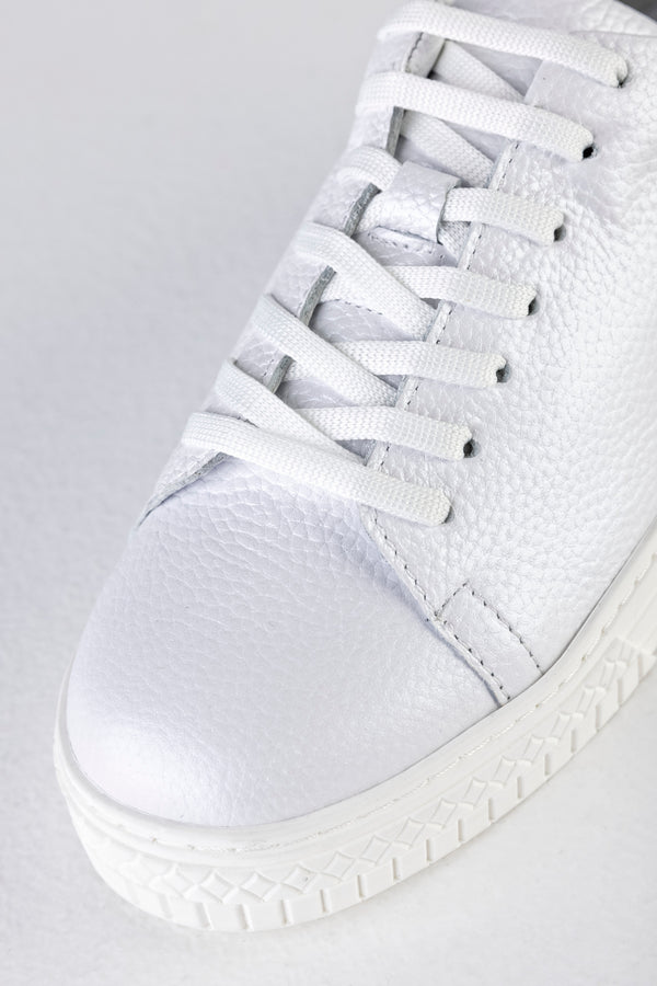 Leather lace-up sneakers