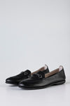Leather loafers with buckle