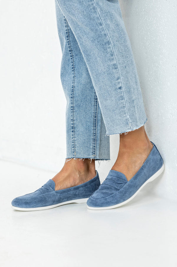 Leather suede loafers