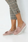 Leather suede loafers with tassels