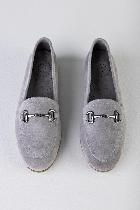 Leather suede loafers with buckle