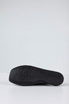 Leather asymmetrical slide sandals