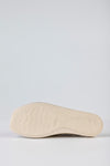 Leather asymmetrical slide sandals