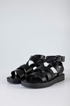 Leather strappy flatform sandals