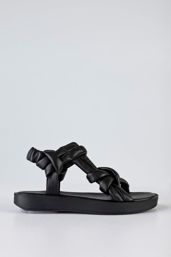 Leather padded strappy sandals