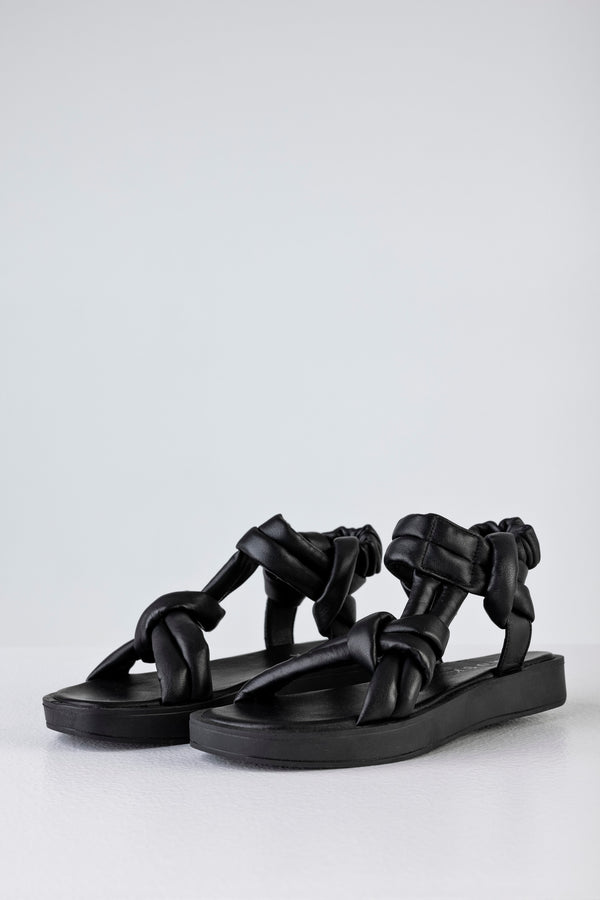 Leather padded strappy sandals