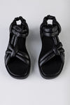 Leather padded strappy sandals