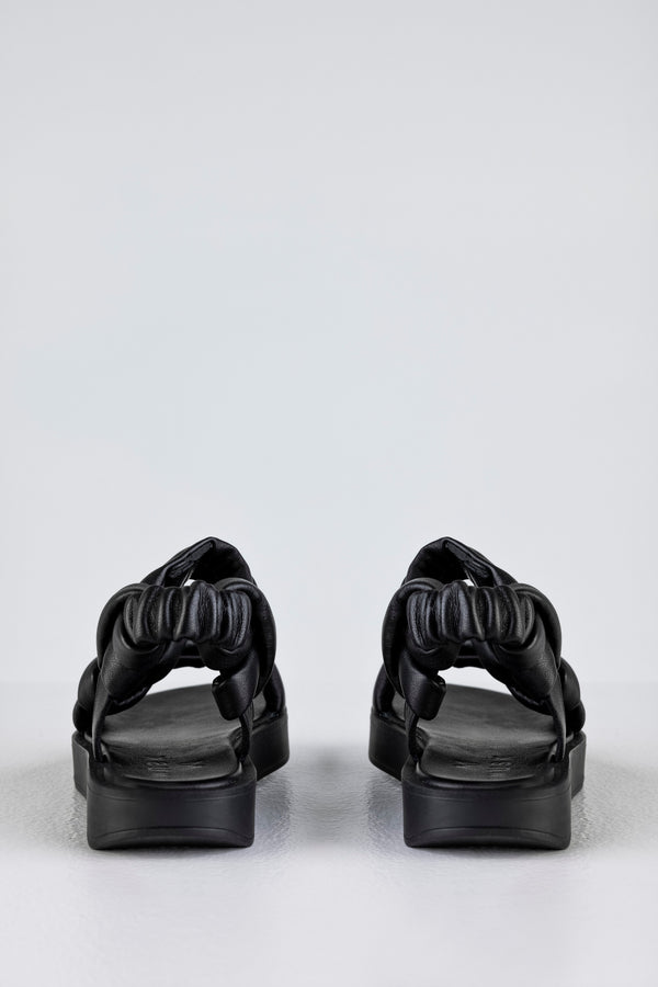 Leather padded strappy sandals