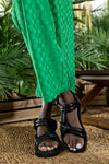 Leather padded strappy sandals