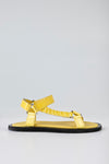 Leather velcro flat sandals