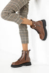 Lace-up boots with buckle