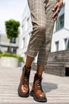 Lace-up boots with buckle
