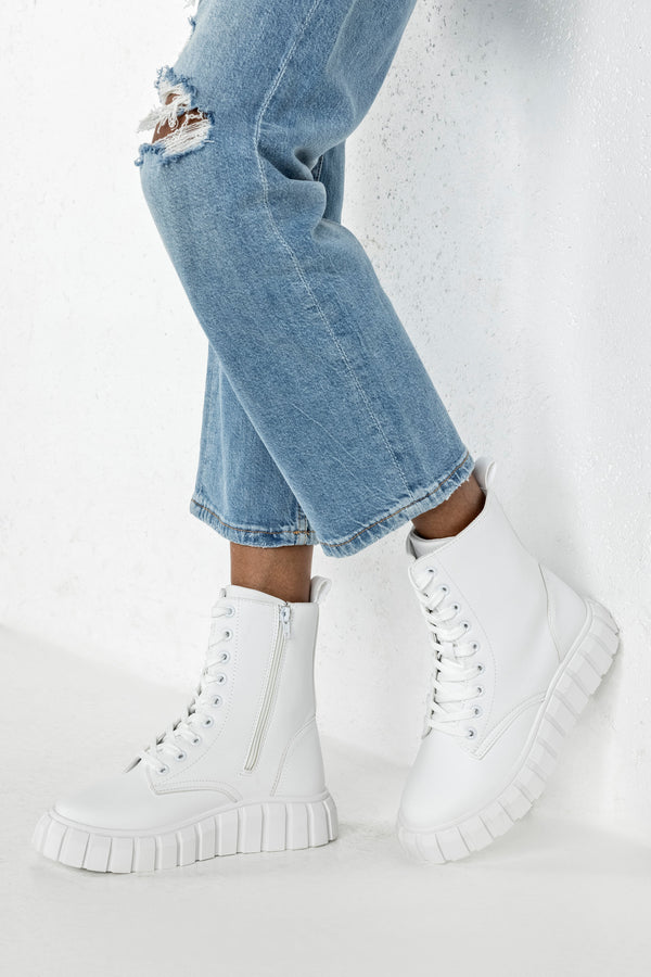 Lace up sneaker boots