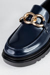 Chunky sole loafers with chain