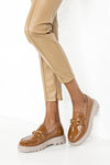 Chunky sole loafers with chain
