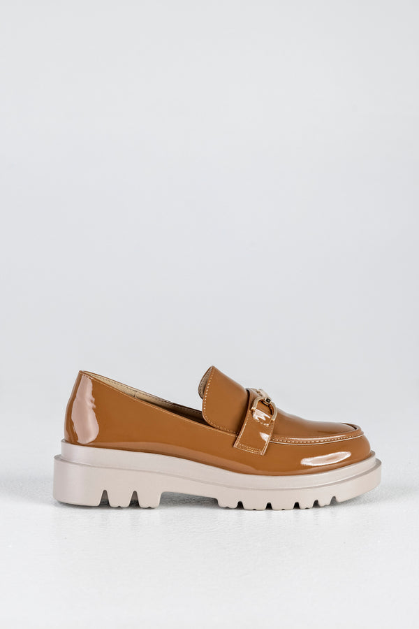 Chunky sole loafers with chain