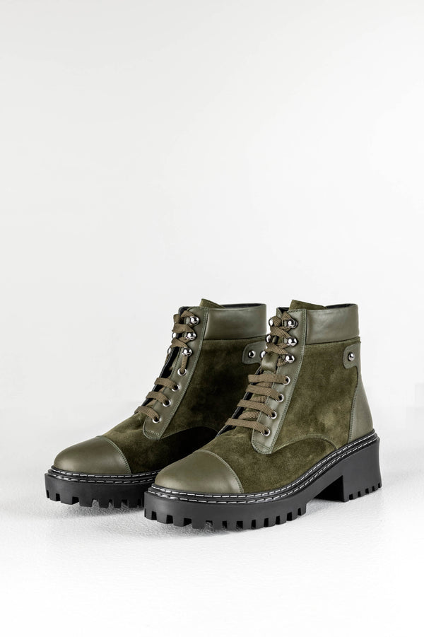Leather lace-up boots