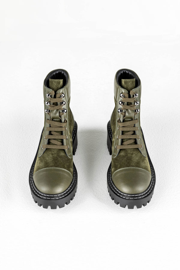 Leather lace-up boots