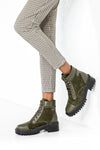 Leather lace-up boots