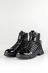Leather lace-up boots