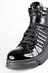Leather lace-up boots