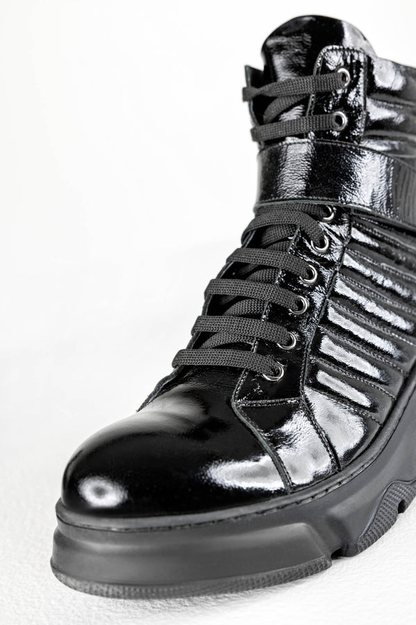 Leather lace-up boots