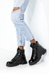 Leather lace-up boots