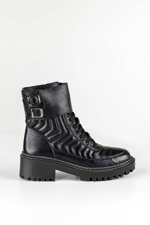 Leather lace-up boots