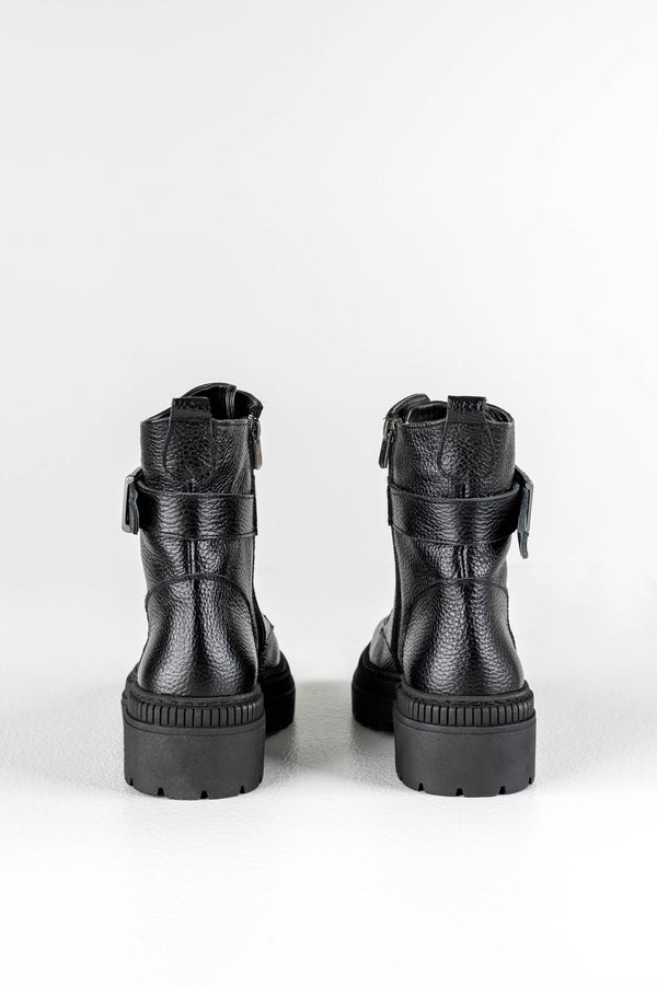 Leather lace-up boots