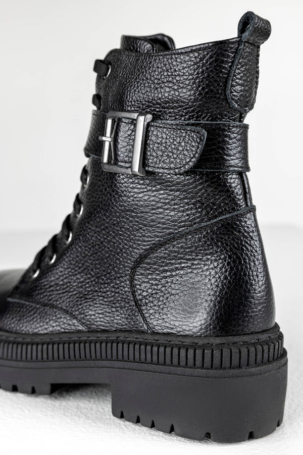 Leather lace-up boots
