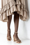Square toe strappy heeled sandals
