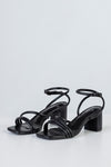 Square toe strappy heeled sandals