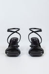 Square toe strappy heeled sandals