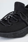 Knitted sneakers with laces